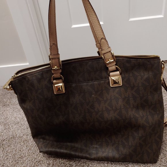 Michael Kors Jet Set Brown Cowhide Leather Tote